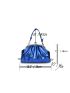 Neon Blue Kiss Lock Chain Ruched Bag
