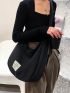 Patch Detail Hobo Bag