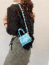 Mini Crocodile Embossed Top Handle Flap Square Bag