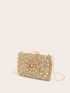 Mini Rhinestone Decor Chain Box Bag