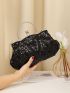 Sequin Decor Kiss Lock Evening Bag