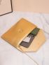 Metallic Snakeskin Embossed Flap Chain Square Bag