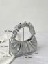 Metallic Minimalist Ruched Bag