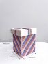 Mini Colorblock Rhinestone Decor Box Bag