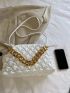 Quilted Chain Decor Ruched Bag
