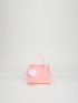 Chevron Pattern Felt Square Bag With Pom Pom Charm