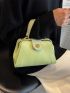 Colorblock Twist Lock Top Handle Square Bag