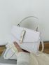 Crocodile Embossed Flap Square Bag