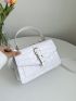 Crocodile Embossed Flap Square Bag