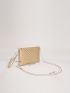 Metallic Chevron Quilted Chain Square Bag