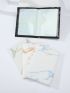 4pcs Marble & Letter Graphic Passport Case