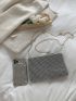 Rhinestone Decor Chain Square Bag