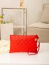 Neon Red Quilted Square Bag