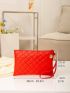 Neon Red Quilted Square Bag
