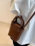 Mini Minimalist Double Handle Bucket Bag