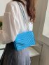 Mini Neon Blue Chevron Flap Square Bag