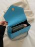 Mini Neon Blue Chevron Flap Square Bag