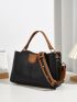 Colorblock Hobo Bag Medium Black