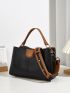 Colorblock Hobo Bag Medium Black