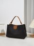 Colorblock Hobo Bag Medium Black