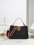 Colorblock Hobo Bag Medium Black