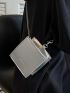 Mini Metallic Letter Embossed Square Bag