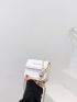 Mini Letter Graphic Chain Flap Square Bag