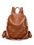 Vintage Design Zipper Functional Backpack