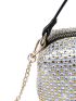 Mini Rhinestone Decor Square Bag