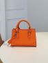 Mini Neon Orange Double Handle Square Bag