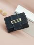 Geometric Decor Litchi Embossed Small Wallet