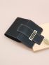 Geometric Decor Litchi Embossed Small Wallet