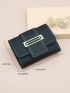 Geometric Decor Litchi Embossed Small Wallet