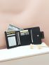 Geometric Decor Litchi Embossed Small Wallet