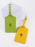 2pcs Plane Print Luggage Tag