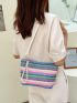 Chevron Pattern Straw Bag