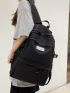 Letter Patch Decor Functional Backpack