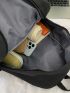 Letter Patch Decor Functional Backpack