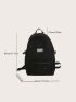 Letter Patch Decor Functional Backpack