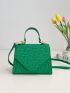 Mini Crocodile Embossed Flap Square Bag