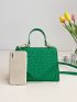 Mini Crocodile Embossed Flap Square Bag
