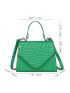 Mini Crocodile Embossed Flap Square Bag