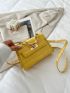 Mini Crocodile Embossed Flap Square Bag