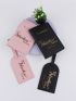 2pcs Letter Graphic Passport Case & 2pcs Luggage Tag