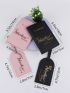 2pcs Letter Graphic Passport Case & 2pcs Luggage Tag