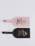 2pcs Letter Graphic Luggage Tag Plane Boarding Pass Creative and Stylish Suitcase Check-In