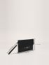 Crocodile Embossed Metal Swan Decor Flap Square Bag