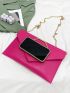 Neon Pink Flap Chain Square Bag