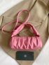 Knot Decor Top Handle Ruched Bag