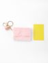 Snap Button Fluffy Coin Purse RFID Anti-theft